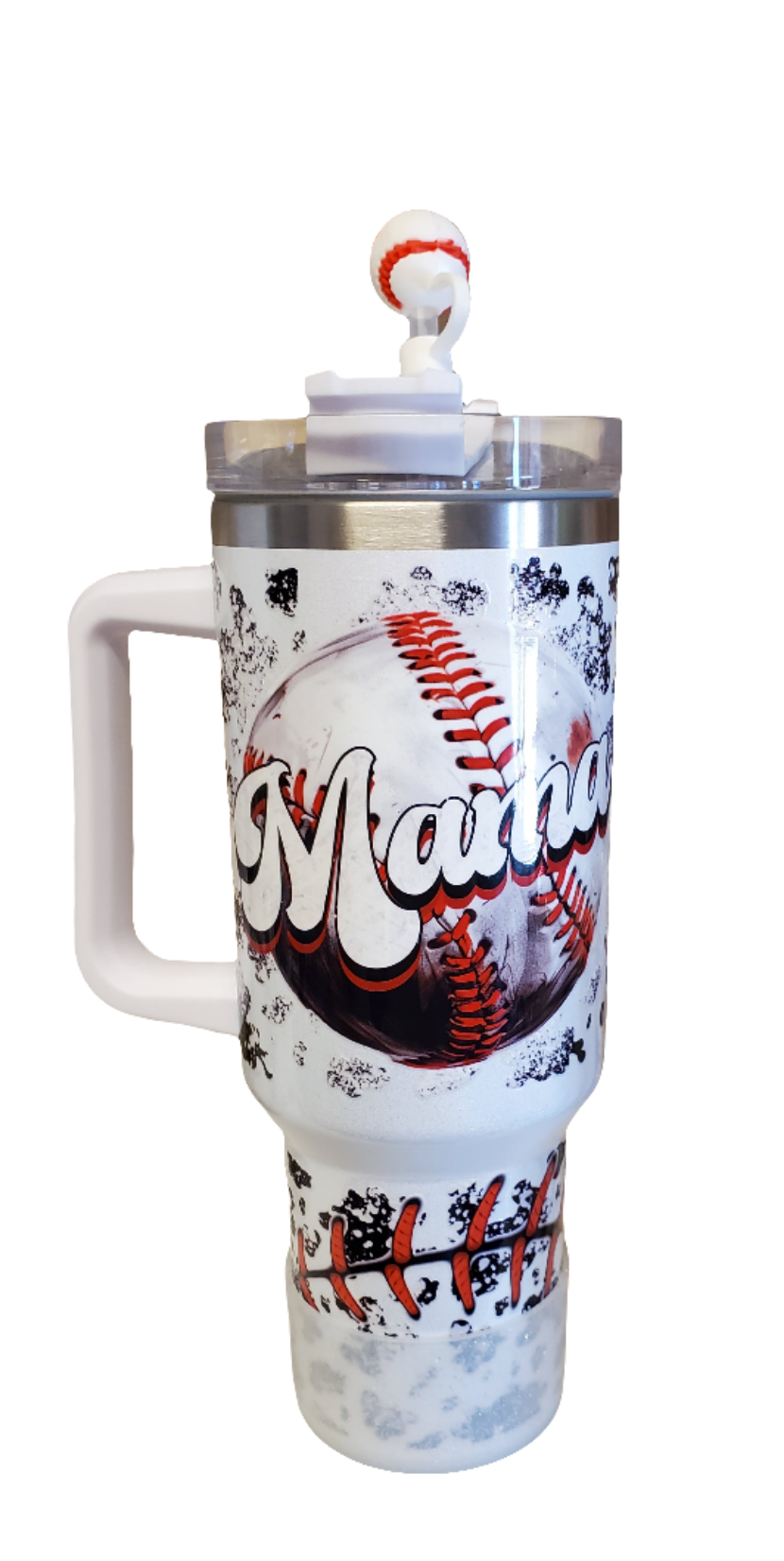 40 oz Stainless steel double walled tumbler Baseball Mama