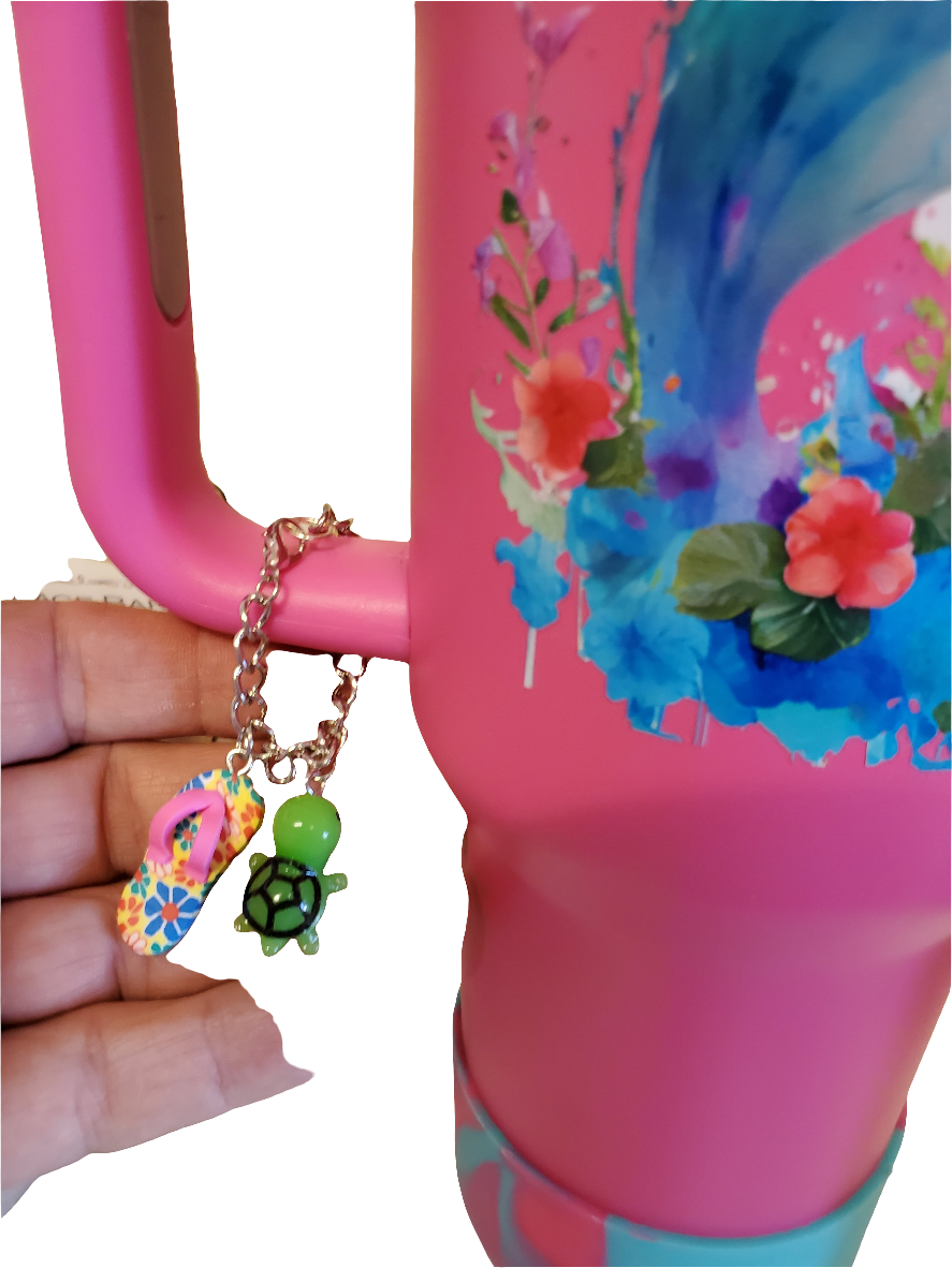 40 0z stainless steel double walled tumbler Punk Dolphin