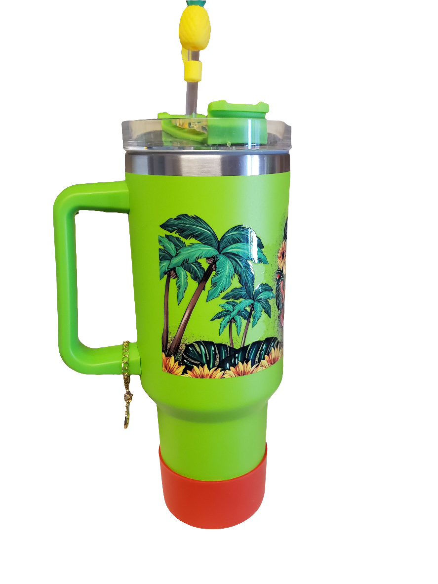40 0z stainless steel double walled tumbler Aloha Pineapple