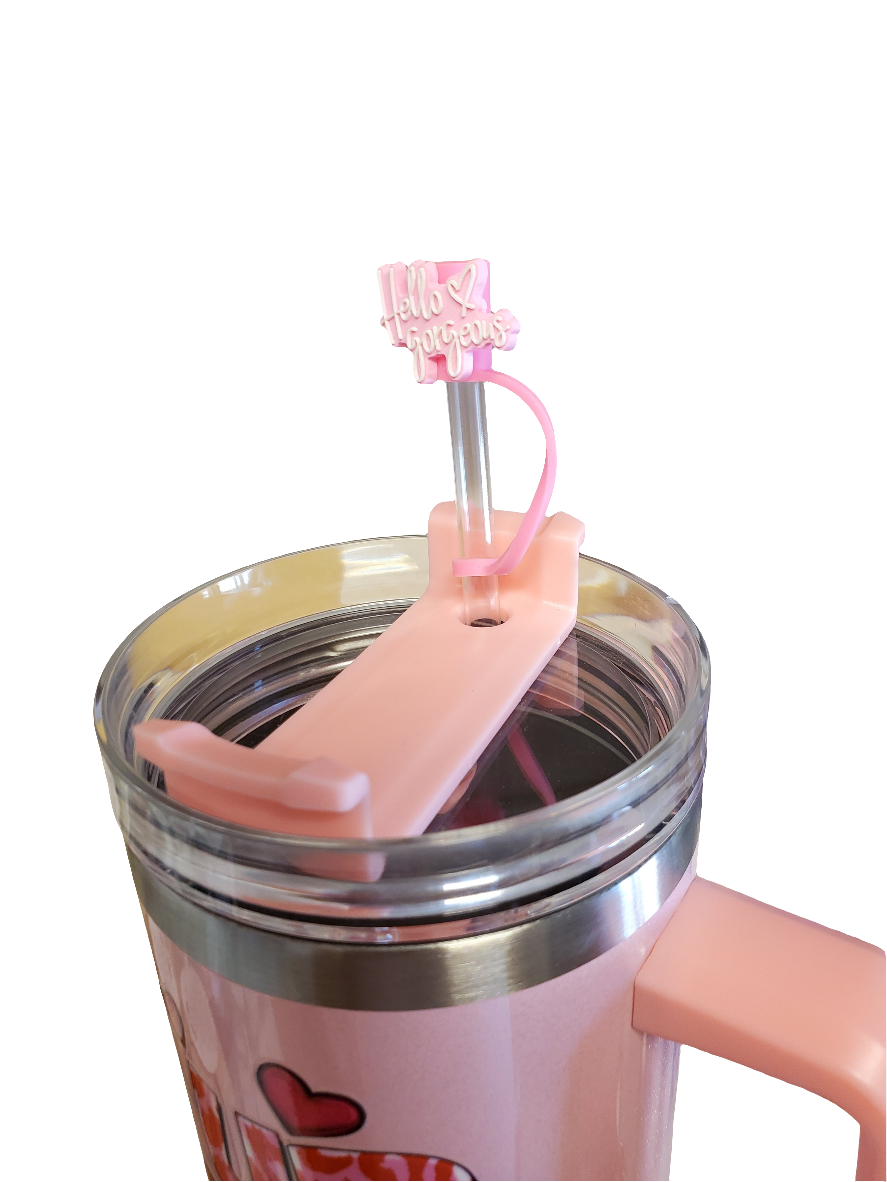 40 0z stainless steel double walled tumbler Pucker Up Cowboy Pink