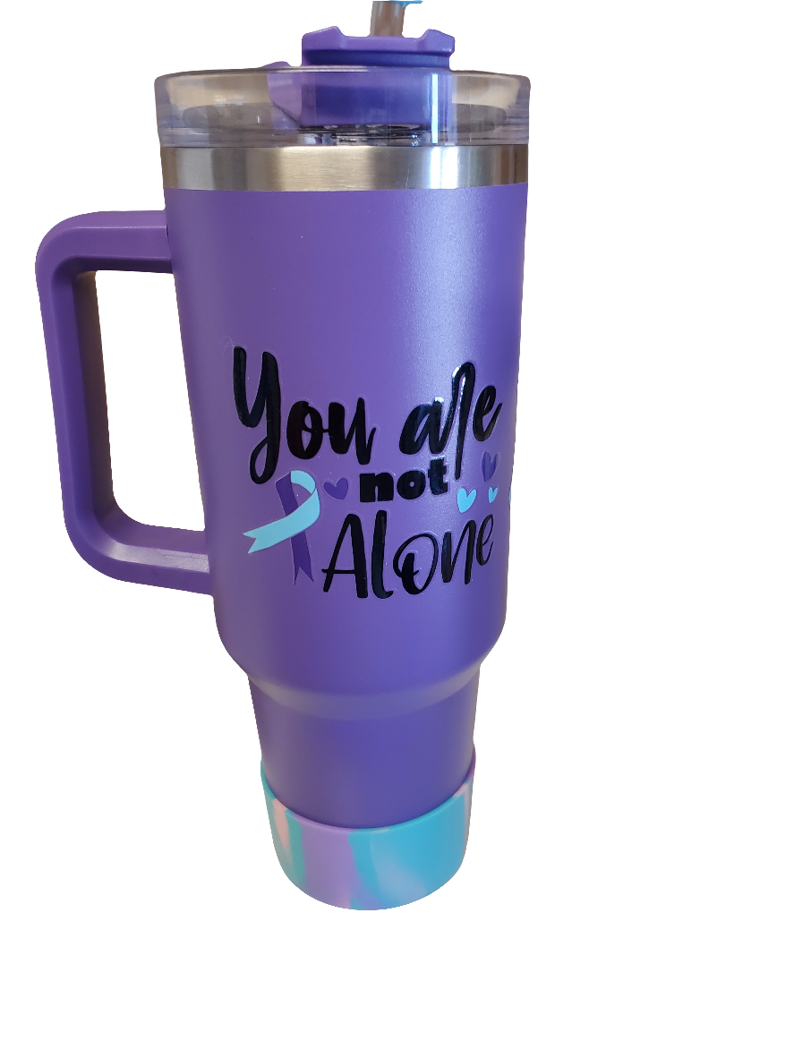 40 0z stainless steel double walled tumbler Suicide Awareness