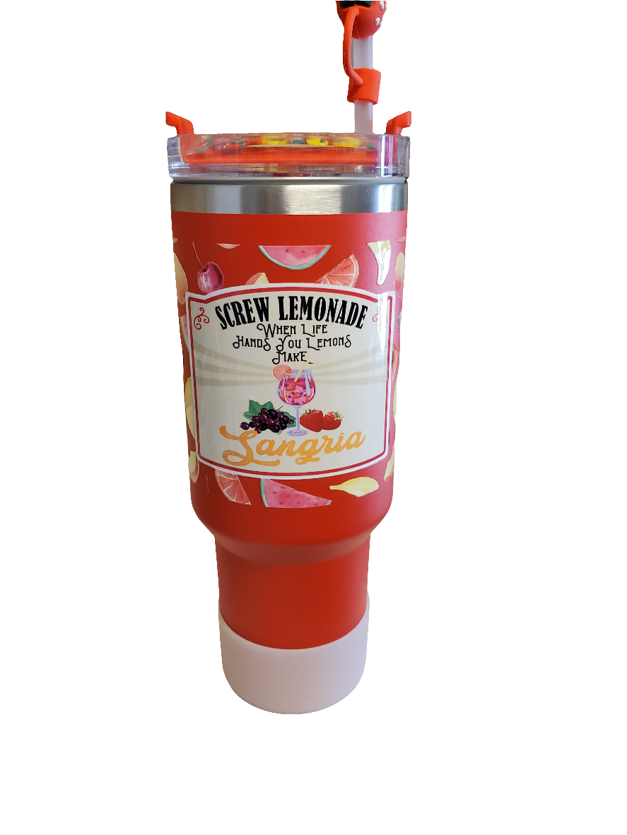 40 oz. Stainless steel double walled tumbler Sangria