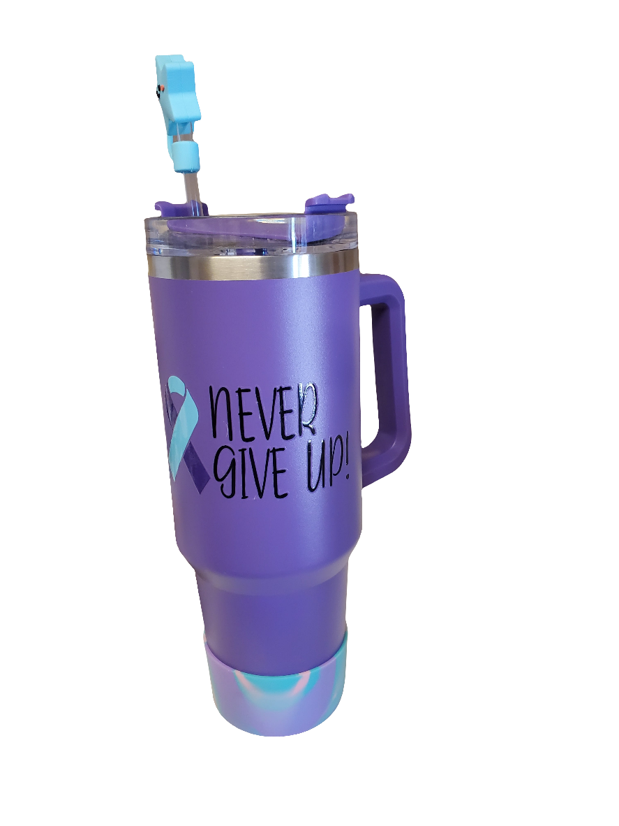 40 0z stainless steel double walled tumbler Suicide Awareness