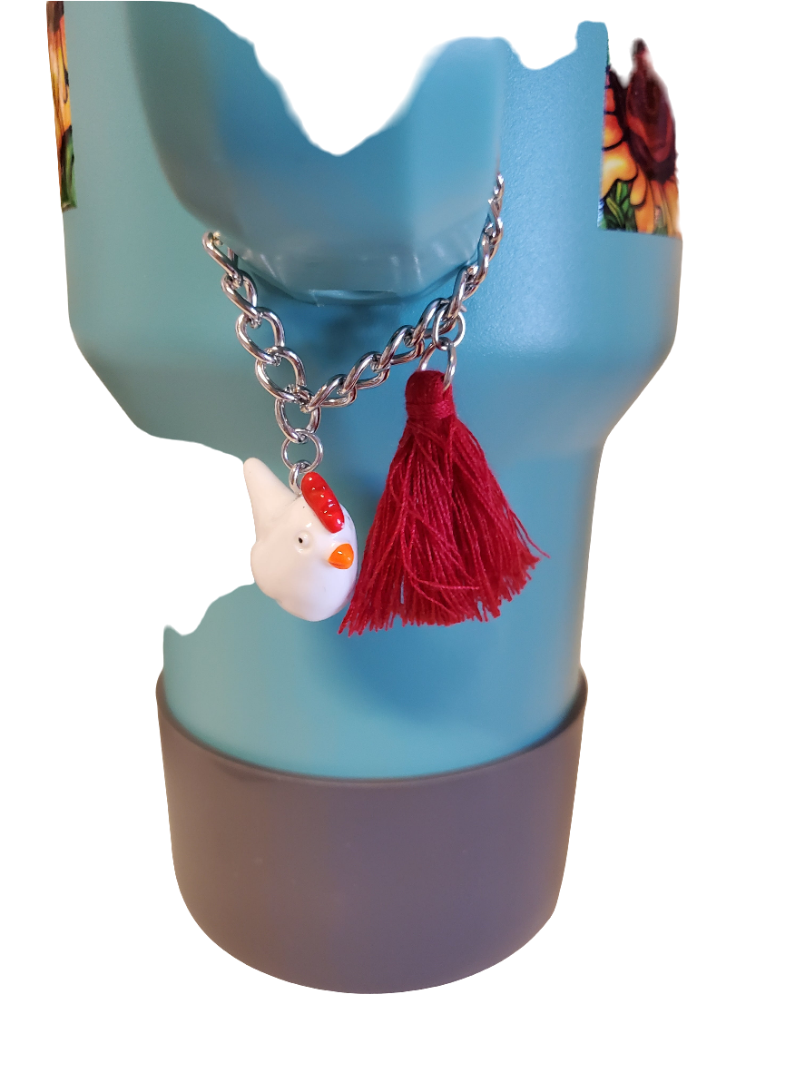 40 0z stainless steel double walled tumbler Chickens Crazy