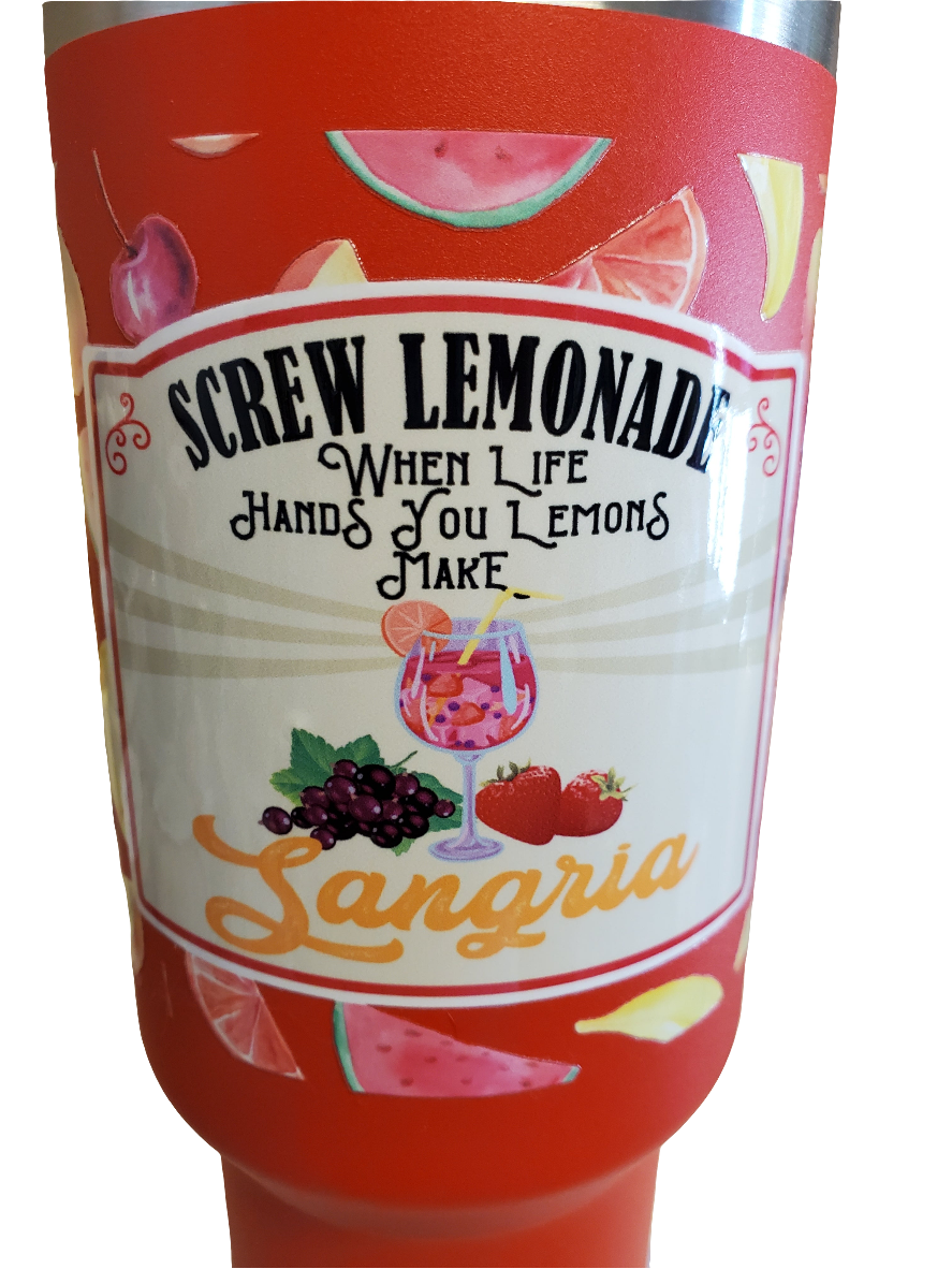 40 oz. Stainless steel double walled tumbler Sangria