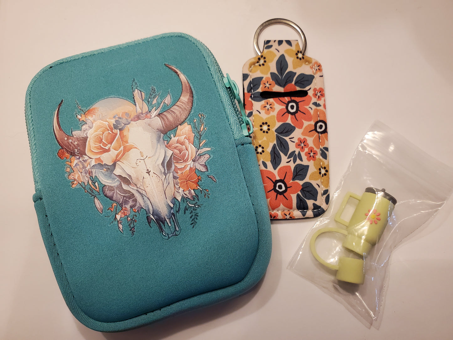 Tumbler Wallet with lip balm holder and straw topper