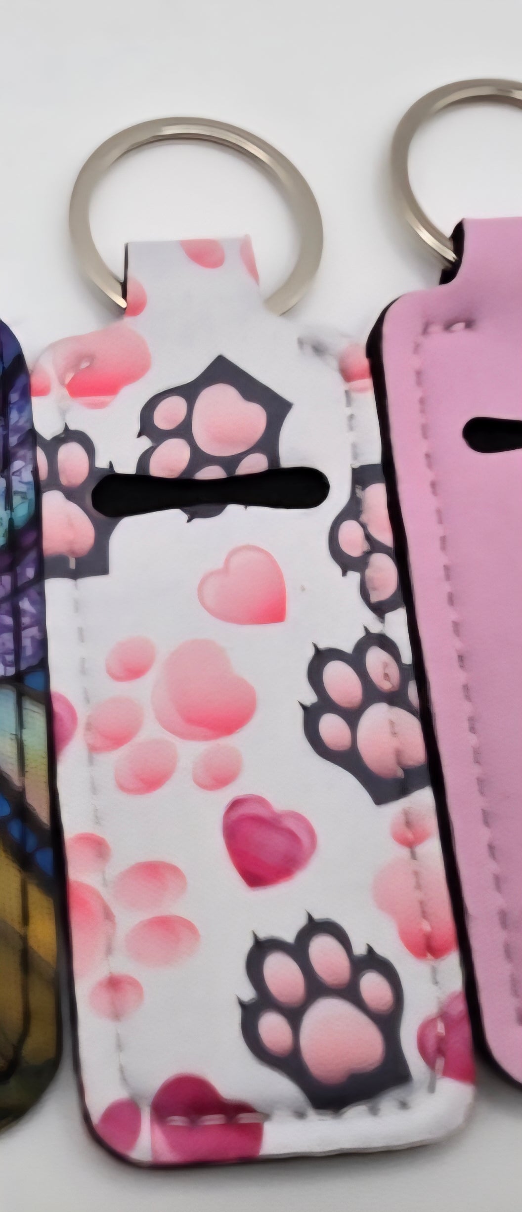 Neoprene Lip Balm Holder. Wiener Dogs Dragonfly Feathers Paws