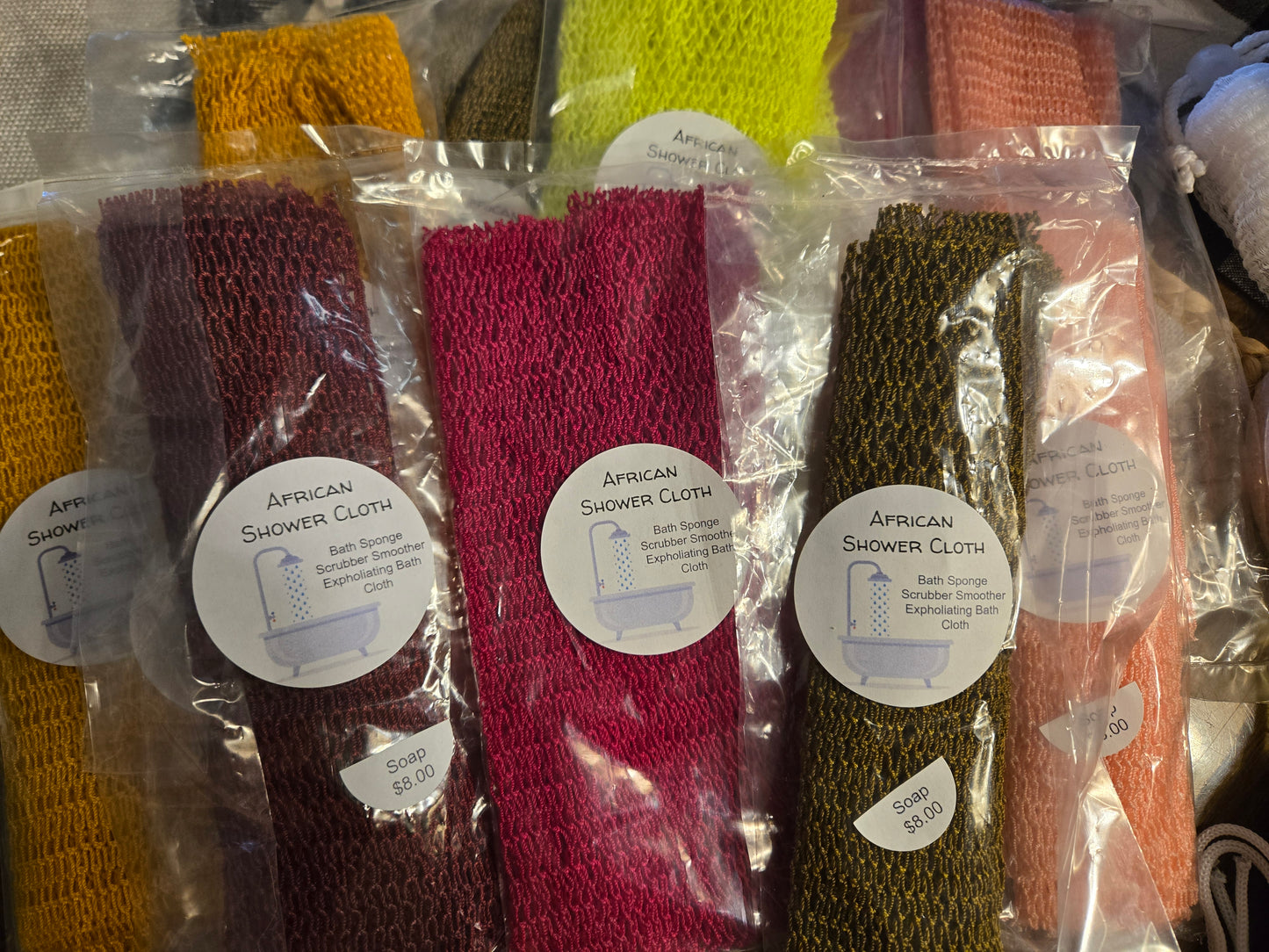 African Washing Cloth, Sapo, Washing Net, Exfoliating Cloth.