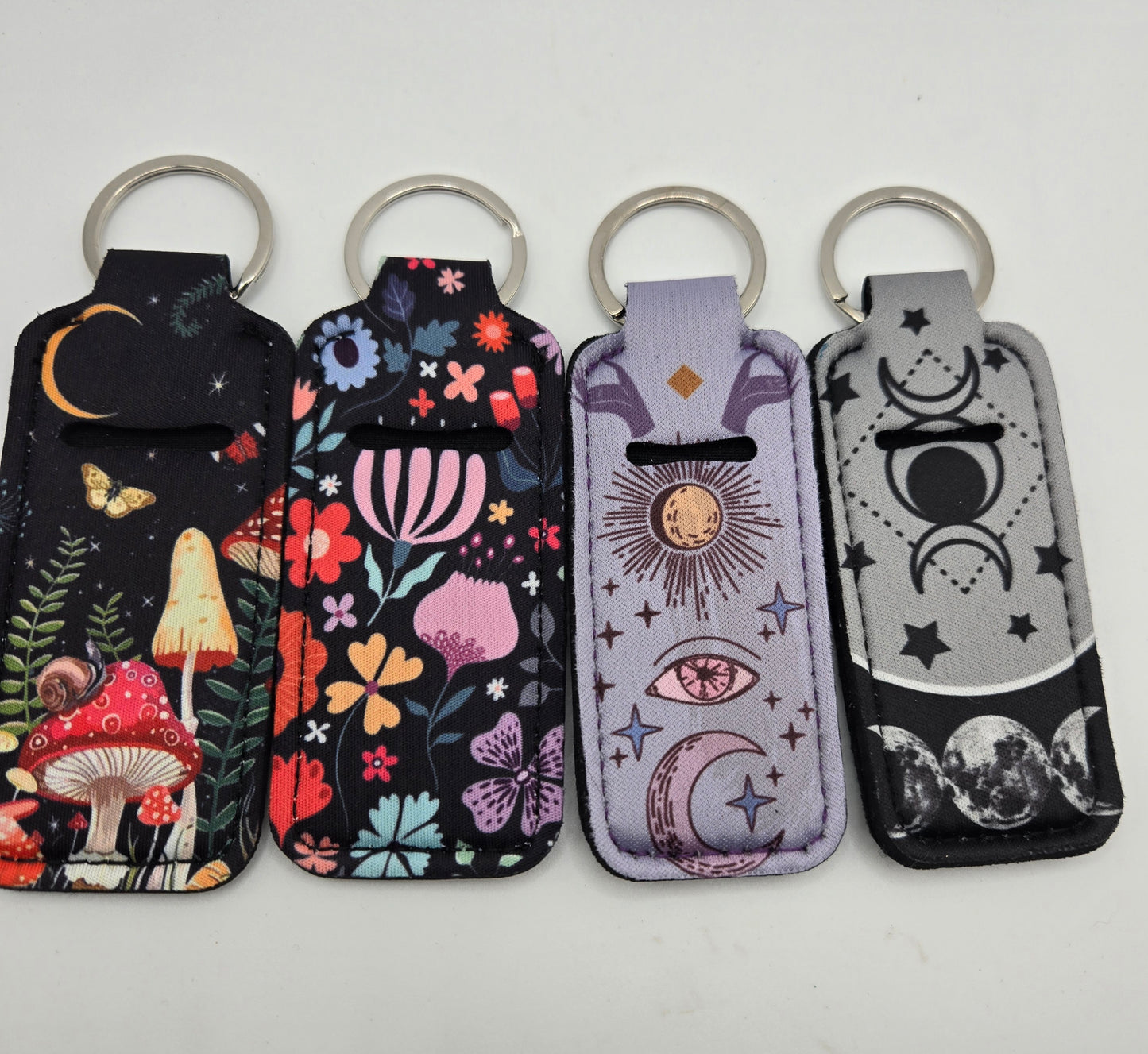 Neoprene Lip Balm Holder Sun Moon Mushroom