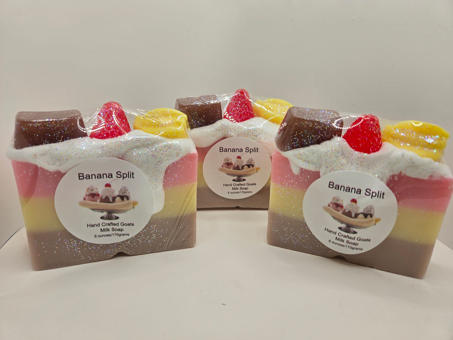 Banana Split glycerin bar of soap