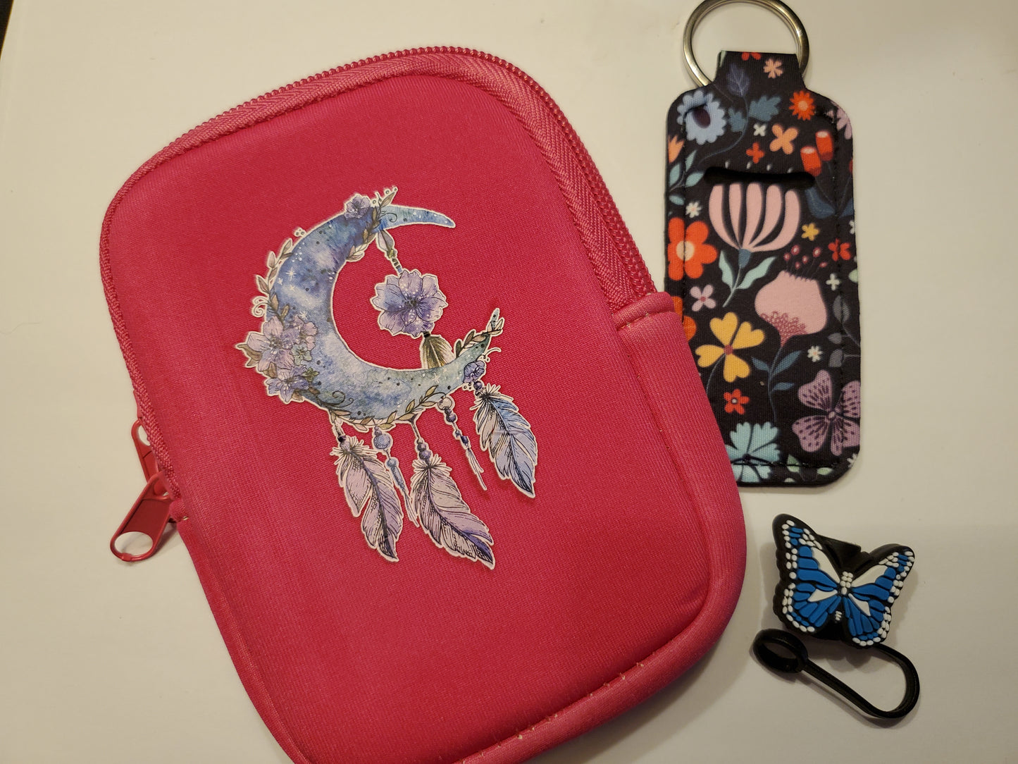 Tumbler Wallet with lip balm holder and straw topper