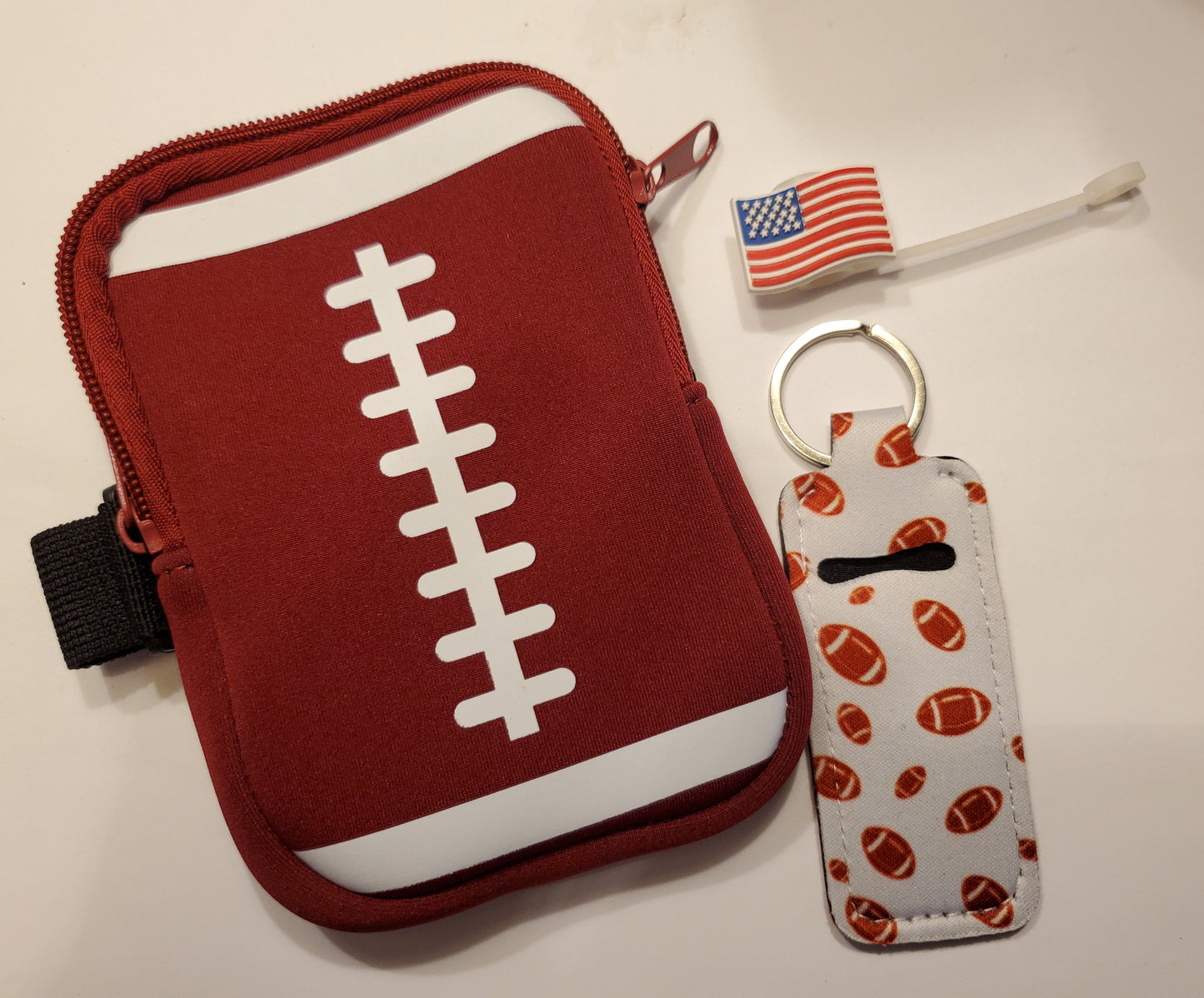Tumbler Wallet with lip balm holder and straw topper