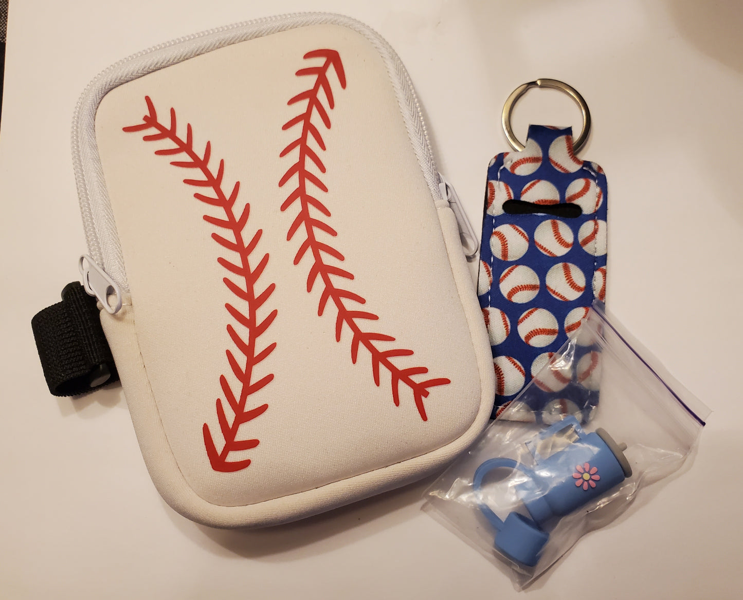 Tumbler Wallet with lip balm holder and straw topper
