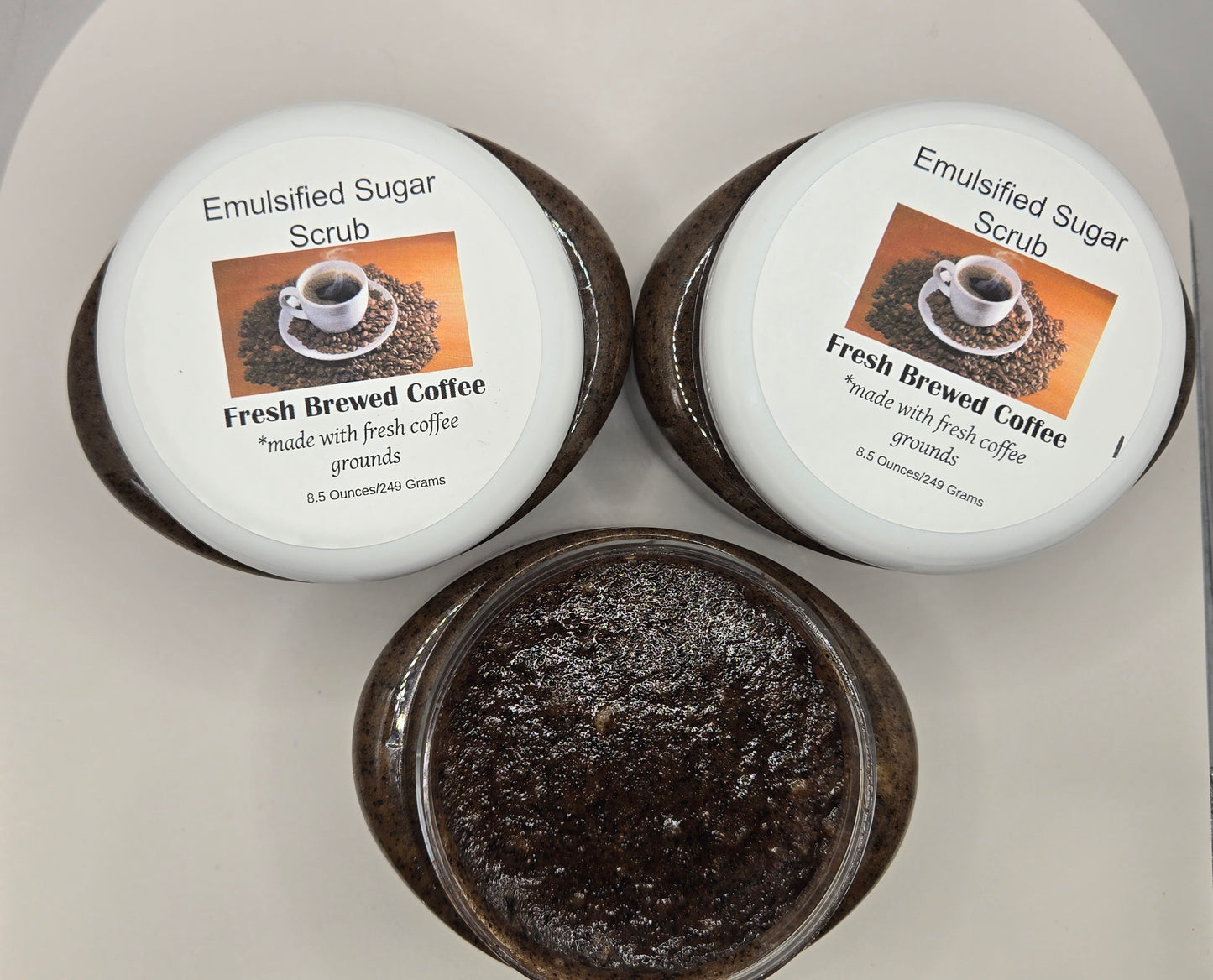 Emulsified Sugar Scrub Coffee with Coffee grounds