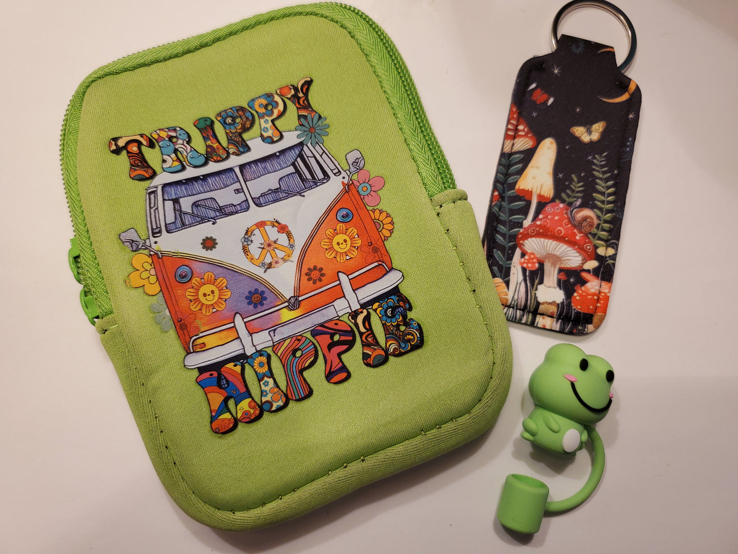 Tumbler Wallet with lip balm holder and straw topper