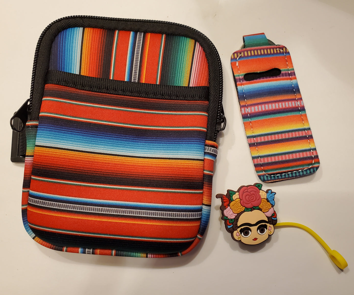 Tumbler Wallet with lip balm holder and straw topper