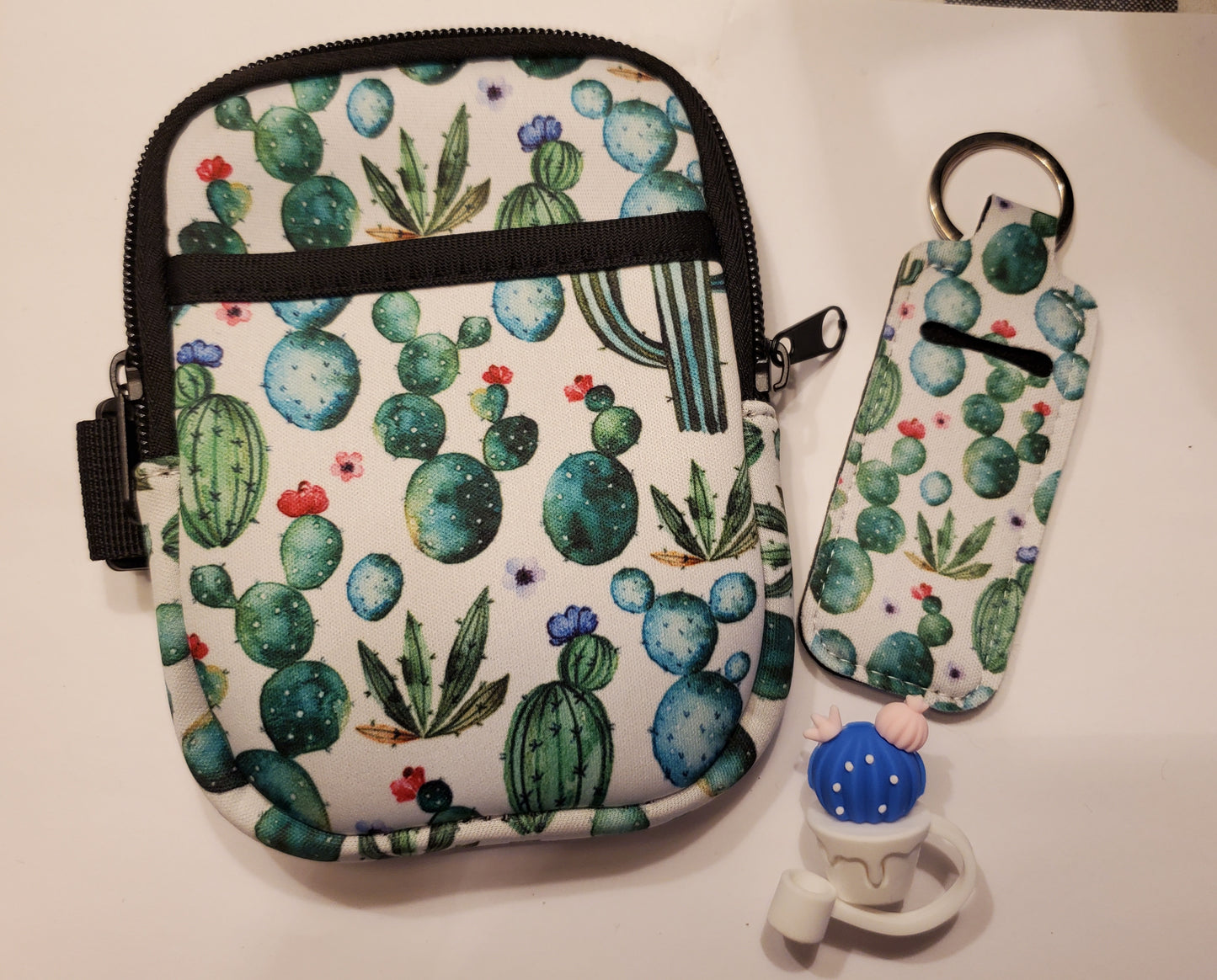 Tumbler Wallet with lip balm holder and straw topper