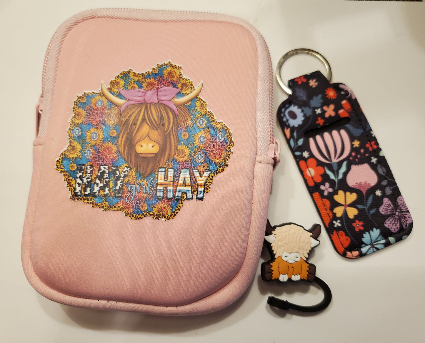 Tumbler Wallet with lip balm holder and straw topper