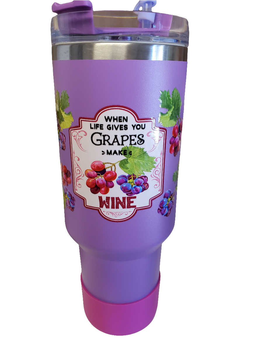 40 0z stainless steel double walled tumbler Wine