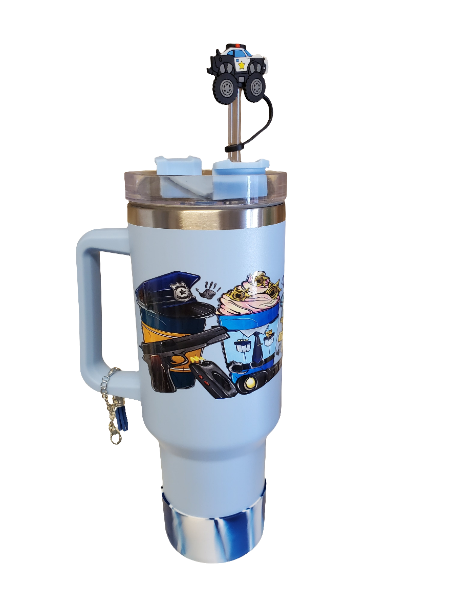 40 0z stainless steel double walled tumbler Deputy Sheriff Blue