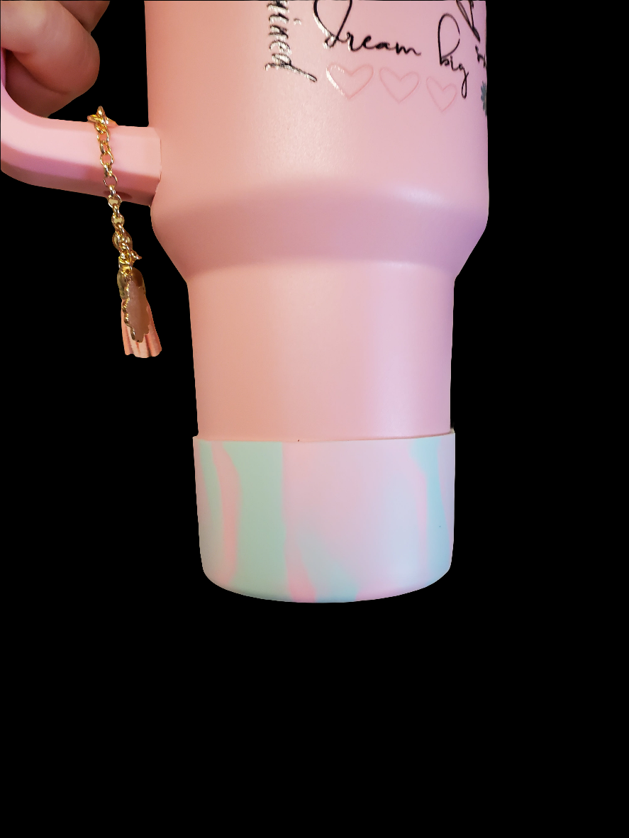 40 0z stainless steel double walled tumbler Women of color pink
