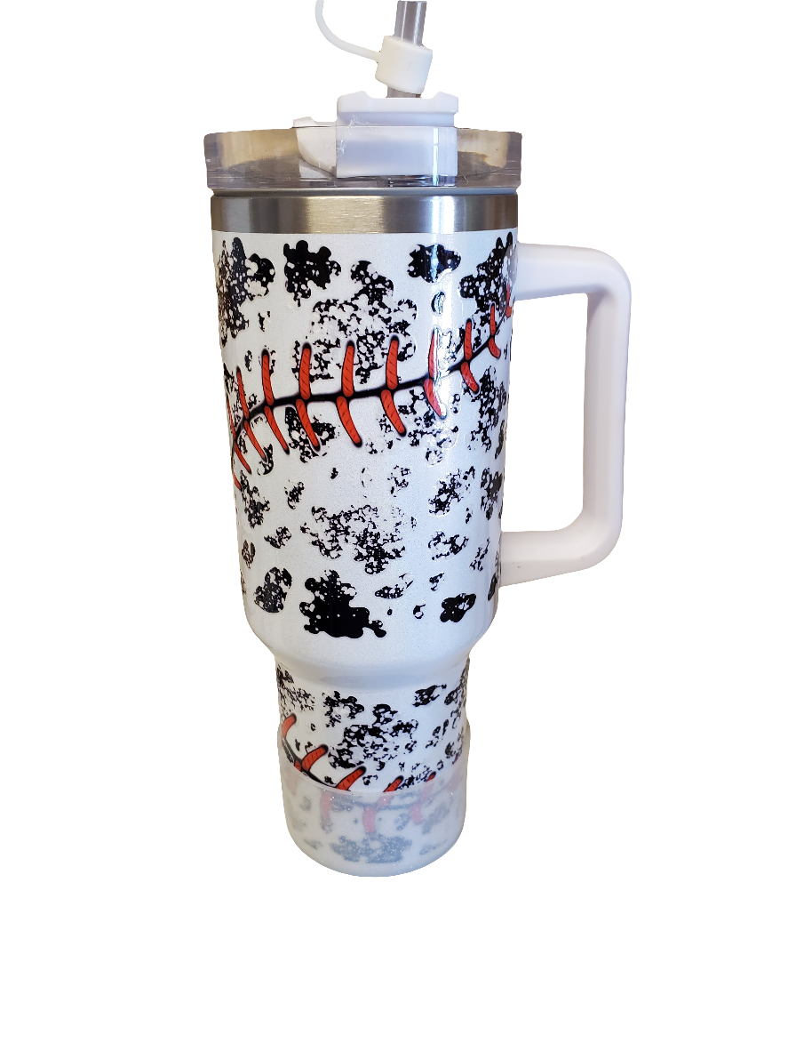 40 oz Stainless steel double walled tumbler Baseball Mama