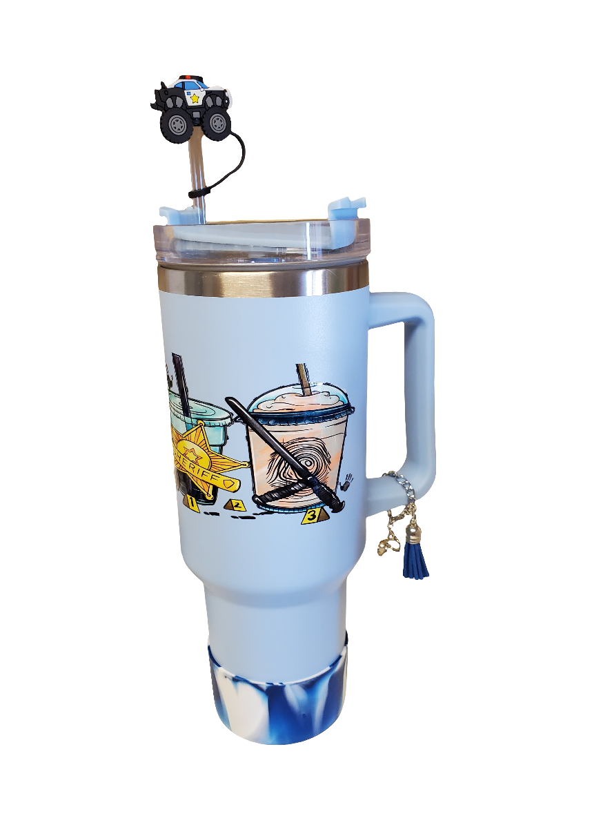 40 0z stainless steel double walled tumbler Deputy Sheriff Blue