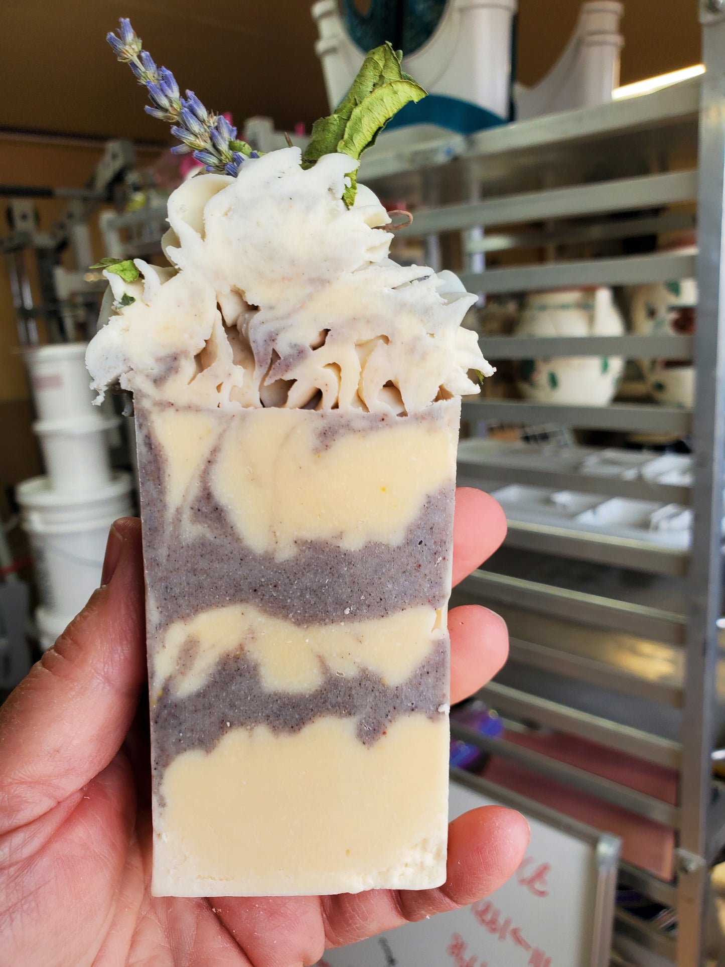 Goats Milk Lavender Cold Process bar of soap