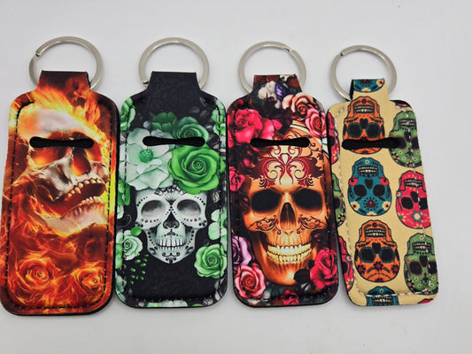 Neoprene Lip Balm Holders Skulls