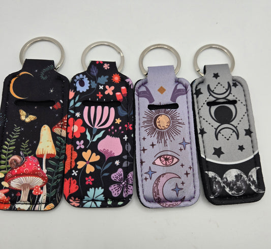 Neoprene Lip Balm Holder Sun Moon Mushroom