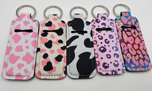 Neoprene Lip Balm Holder Animal Prints