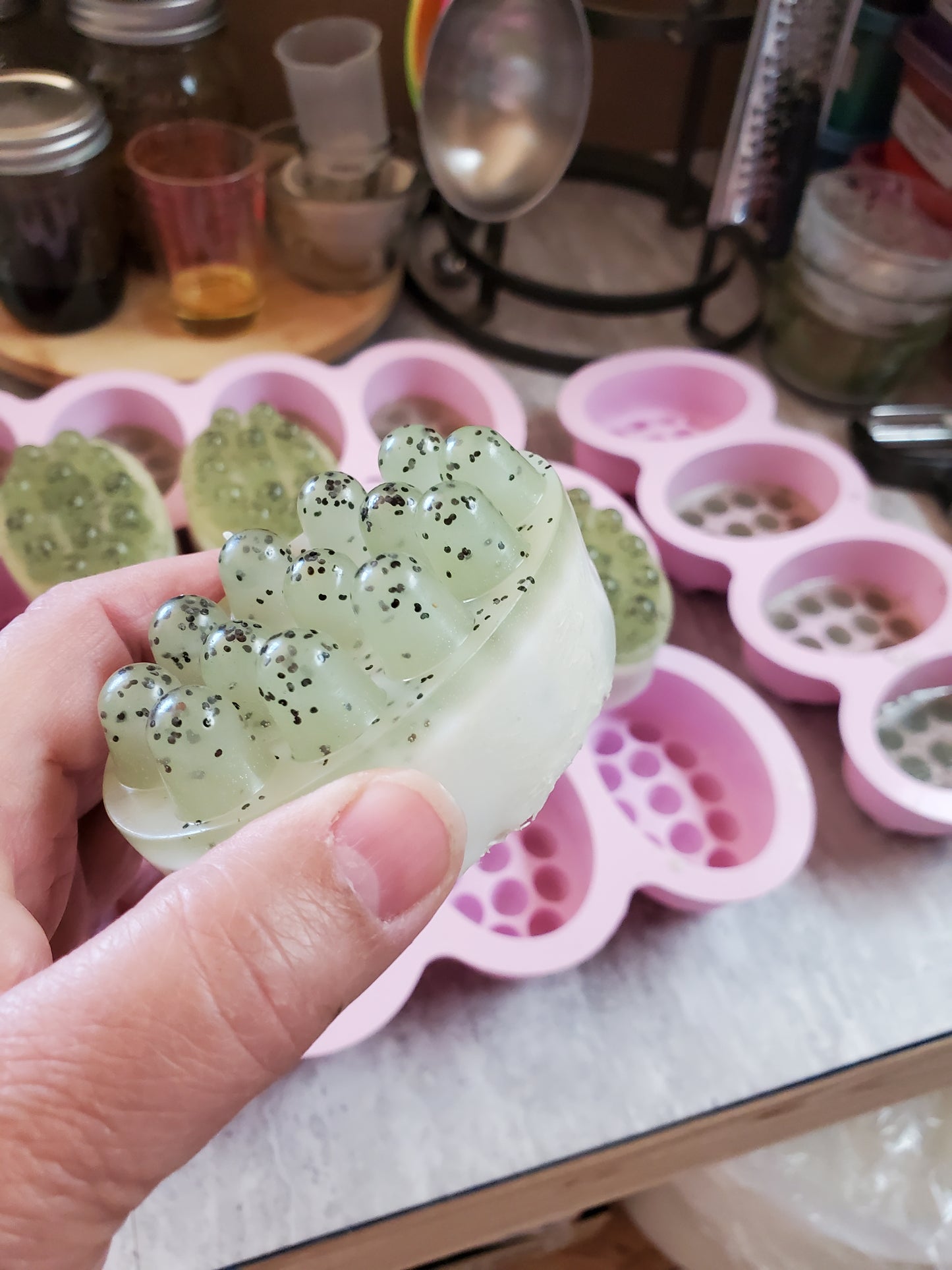 Cool Citrus Basil Loofa Soap with Poppy Seeds