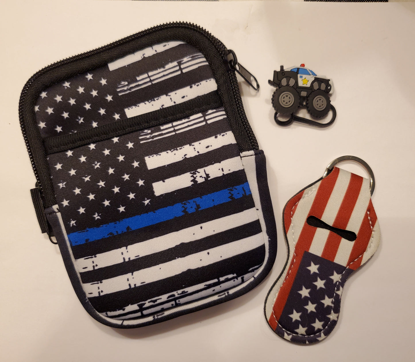 Tumbler Wallet with lip balm holder and straw topper