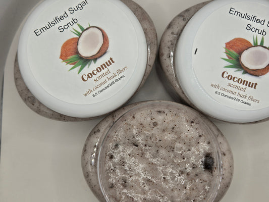 Coconut Emulsified Sugar Scrub with Coconut Husk fibers