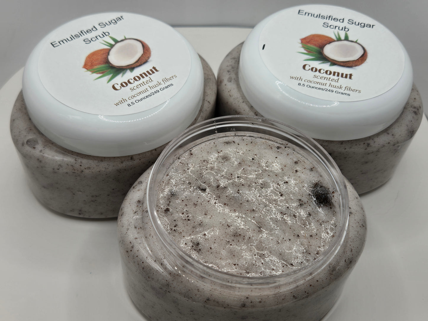 Coconut Emulsified Sugar Scrub with Coconut Husk fibers